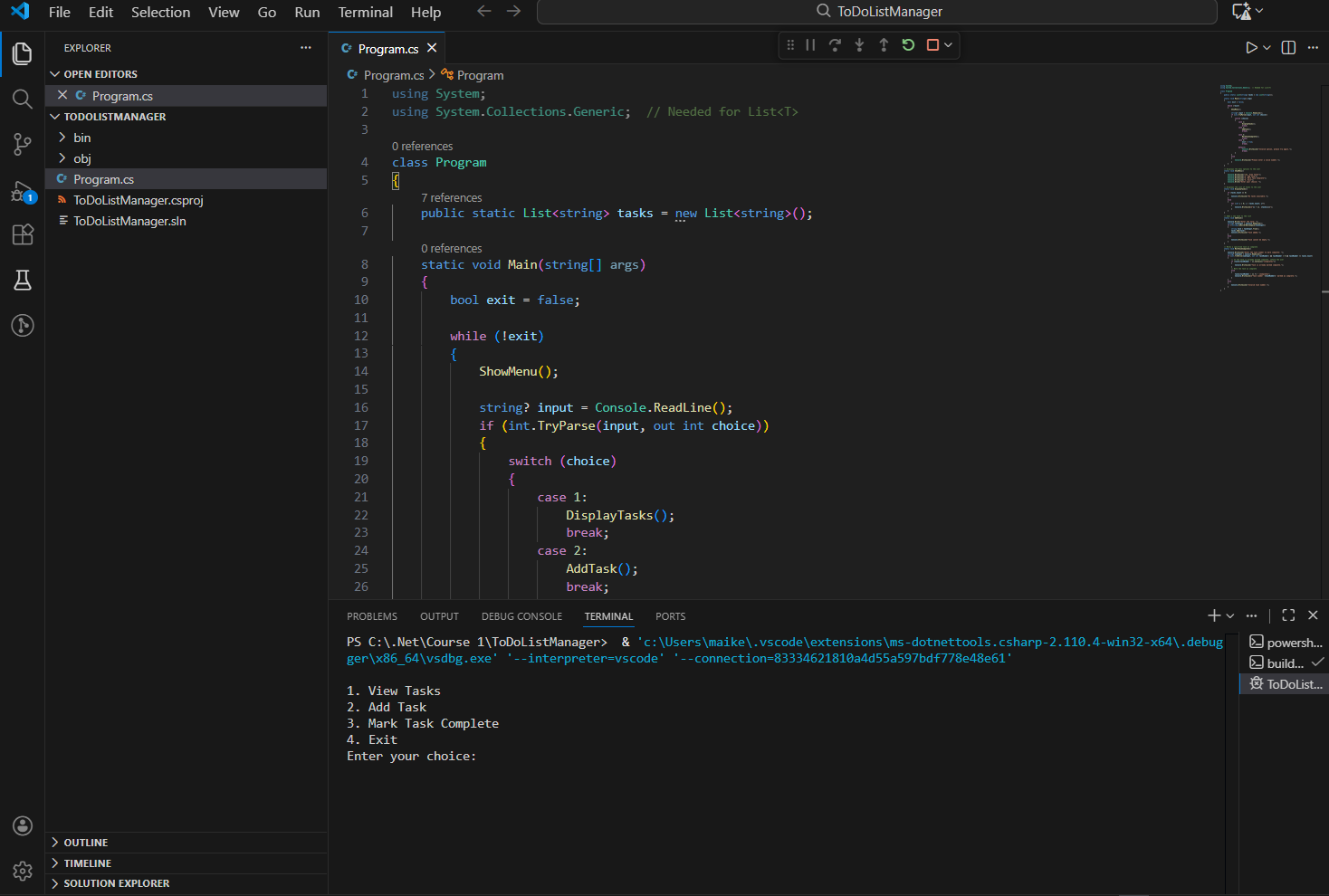 Screenshot of To-Do List Application